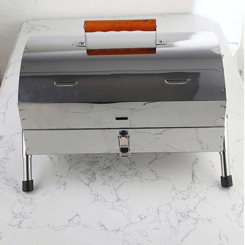 Ipree® Portable Folding BBQ Grill Charcoal Handy Grill Outdoor Camping Stainless Steel Barbecue Stove - MRSLM