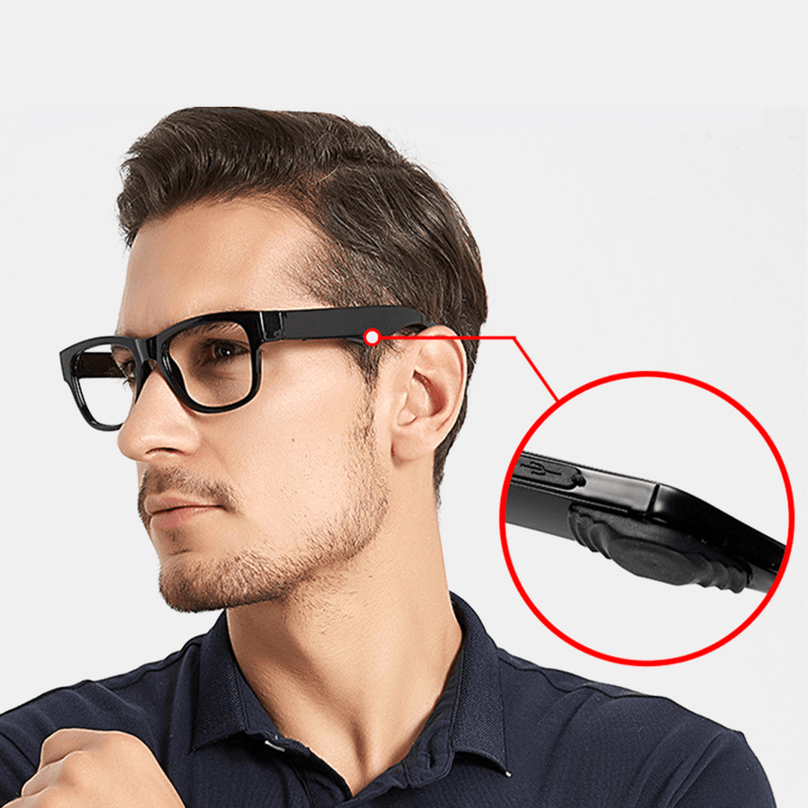 Unisex Bluetooth Headset Anti-Blue Light Intelligence Touch Outdoor Riding Plain Glasses - MRSLM