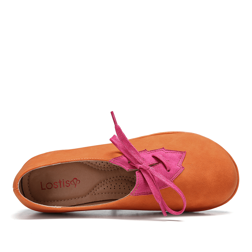 LOSTISY Women Leaf Splicing Decor Comfy Non Slip Casual Flats - MRSLM