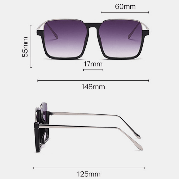 Unisex Square Frame Half Frame Anti-Blue Light Anti-Uv Sunglasses - MRSLM