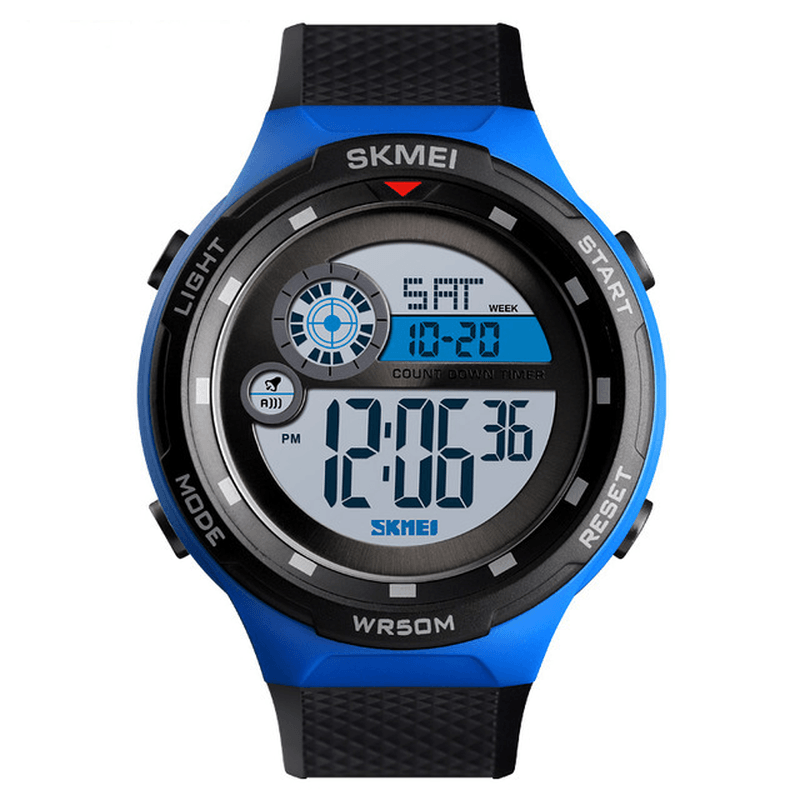 SKMEI 1465 50M Waterproof Countdown Outdoor EL Light Sports Men Digital Watch - MRSLM