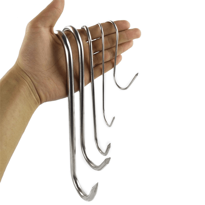 Honana 10Pcs / Lot Stainless Steel round S Shaped Hook Kitchen Beef Chicken BBQ Sticks Needle - MRSLM