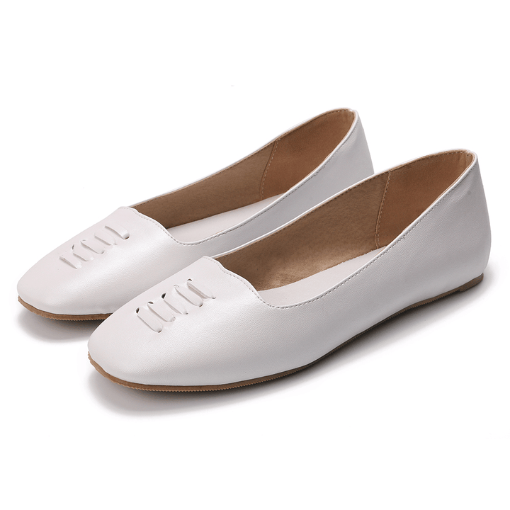 Women Square Toe Comfy Lightweight Slip on Loafers - MRSLM