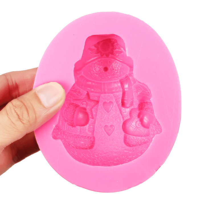 3D Snowman Silicone Candle Cake Mold Soap Craft Handmade Decorating Baking Mold Tools - MRSLM