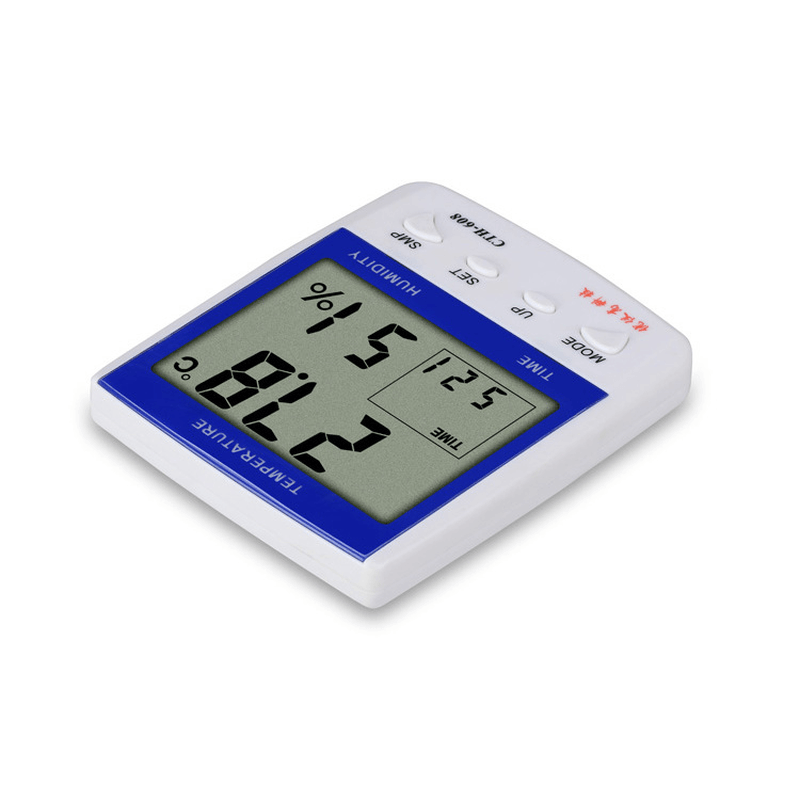 UYIGAO CTH-608 Indoor LCD Digital High Thermometer-Hygrometer 14°F-140°F Humidity 10%RH-99%RH Thermometer Hygrometer Weather Station Clock - MRSLM