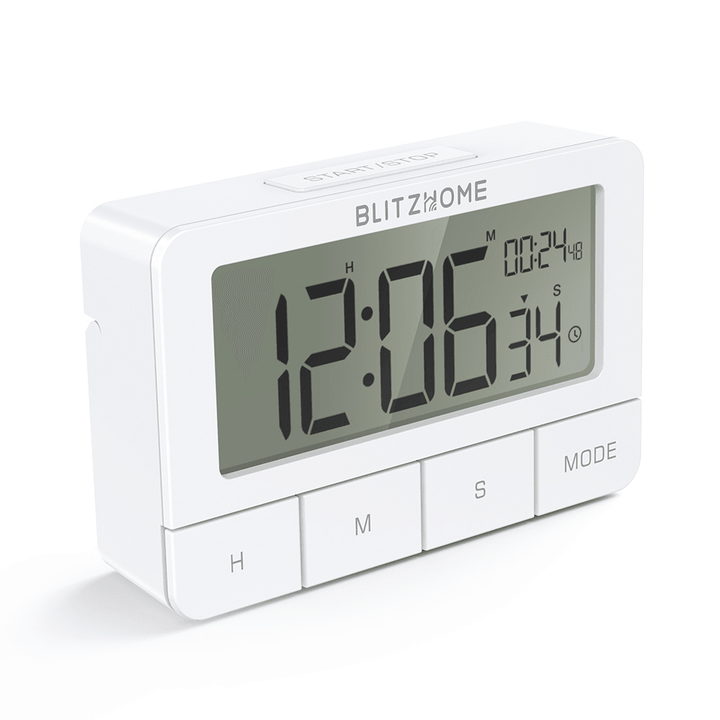 Blitzhome BH-TR01 Chronograph Electric Clock Kitchen Timer Multi-Mode Large HD LCD Screen Alarm Clock - MRSLM