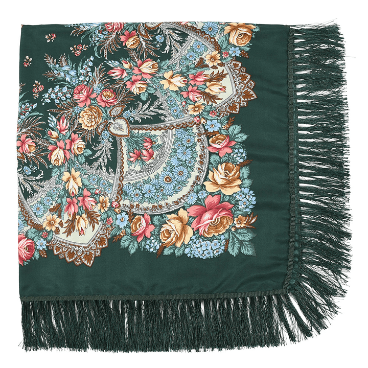 Shade and Sunscreen Printed Fringed Shawl - MRSLM