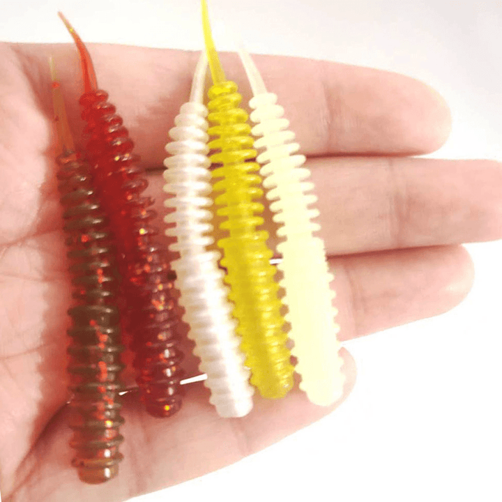 ZANLURE 10Pcs/Set 6Cm 1.4G Silicone Soft Fishing Worm Baits Artificial Pesca Spiral Bass Fishing Lure - MRSLM