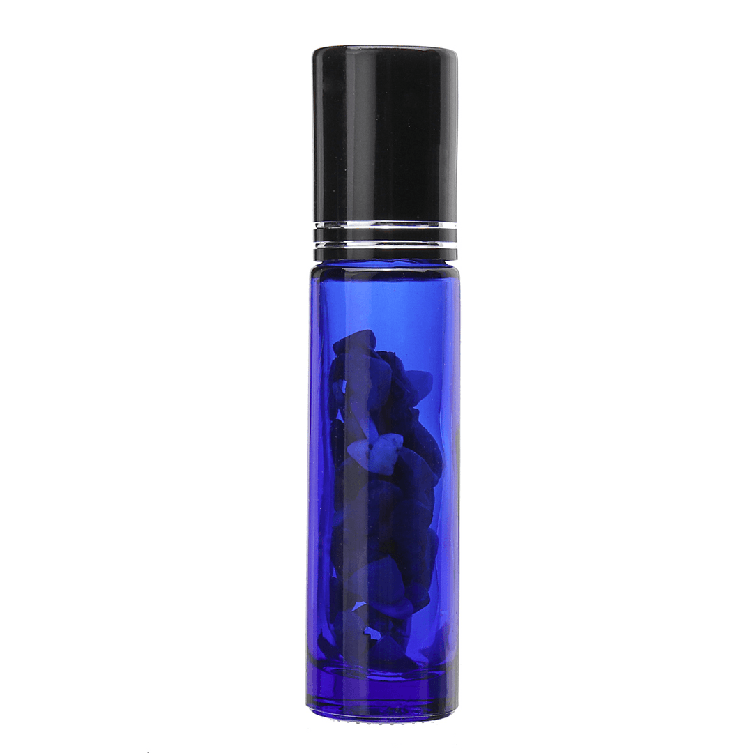 10Pcs Natural Crystals Glass Essential Oil Gemstone Roller Ball Chip inside Bottles - MRSLM