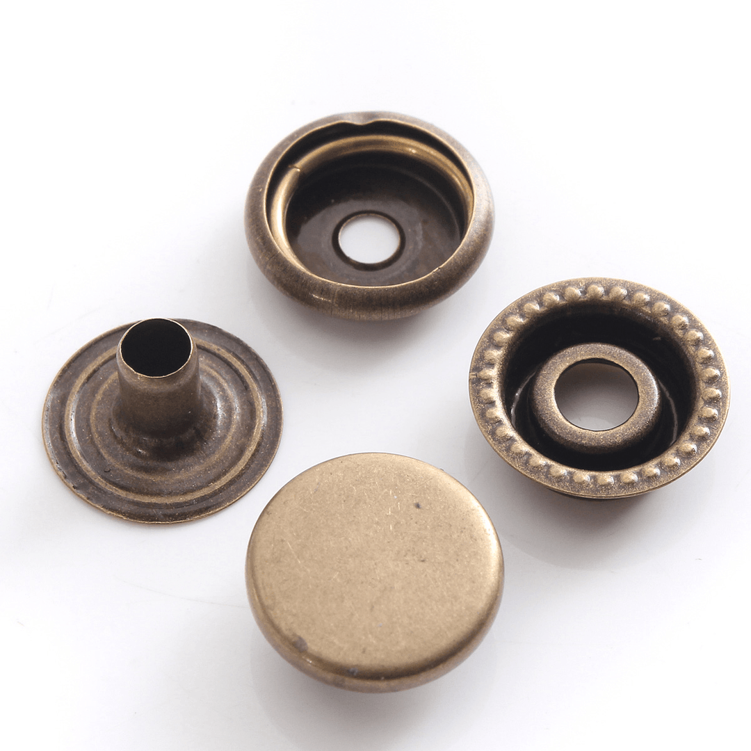 15/17Mm Brass Bronze Snap Fastener Popper Press Stud Rivet Sewing Leather Buttons Craft - MRSLM