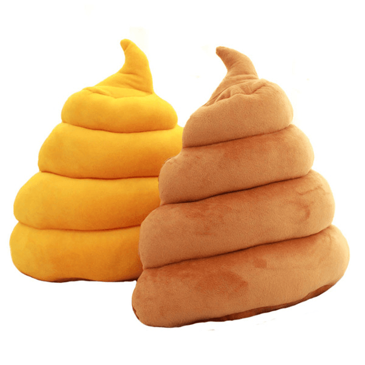 Funny Creative Brown Yellow Poo Shape Throw Pillow Bed Sofa Chair Plush Cushion - MRSLM