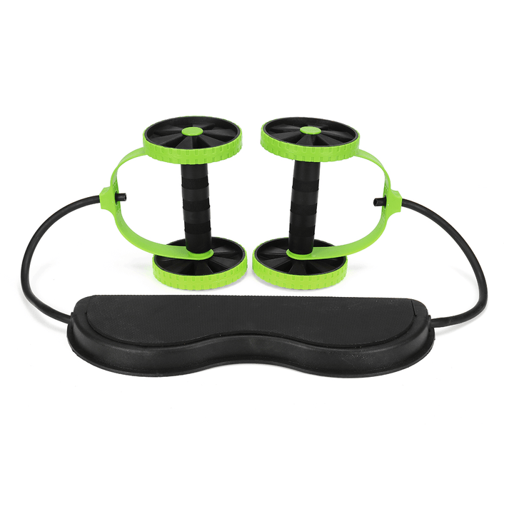 2 in 1 Abdominal Wheel Roller Resistance Bands Fitness Muscle Training Double Wheel Strength Exercise Tools - MRSLM