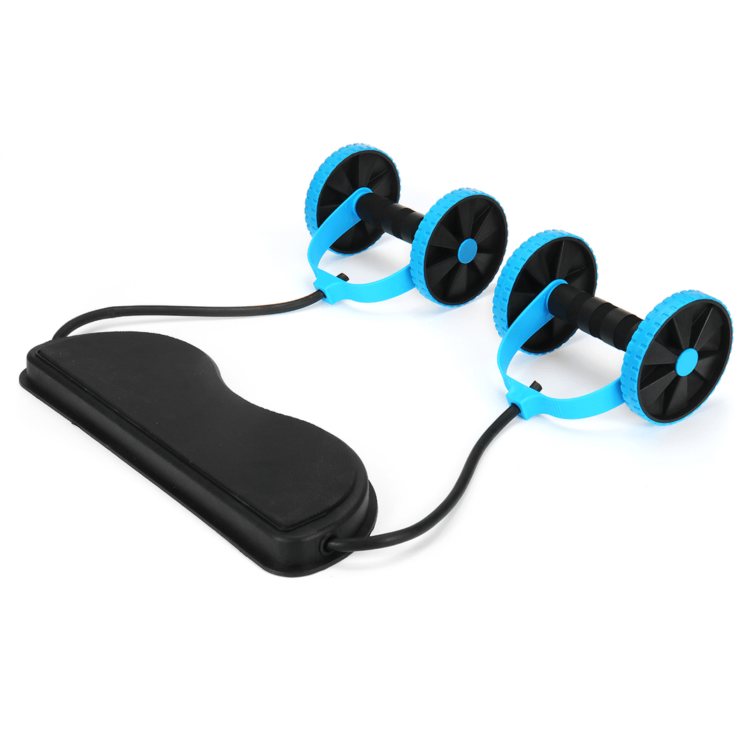 2 in 1 Abdominal Wheel Roller Resistance Bands Fitness Muscle Training Double Wheel Strength Exercise Tools - MRSLM