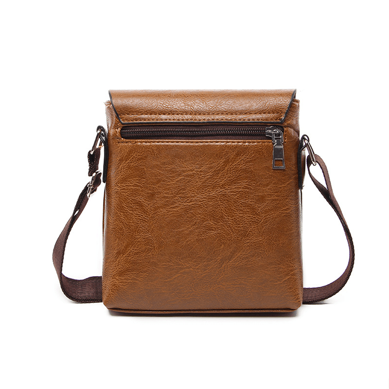 Men PU Leather Leisure Crossbody Bag Shoulder Bag - MRSLM