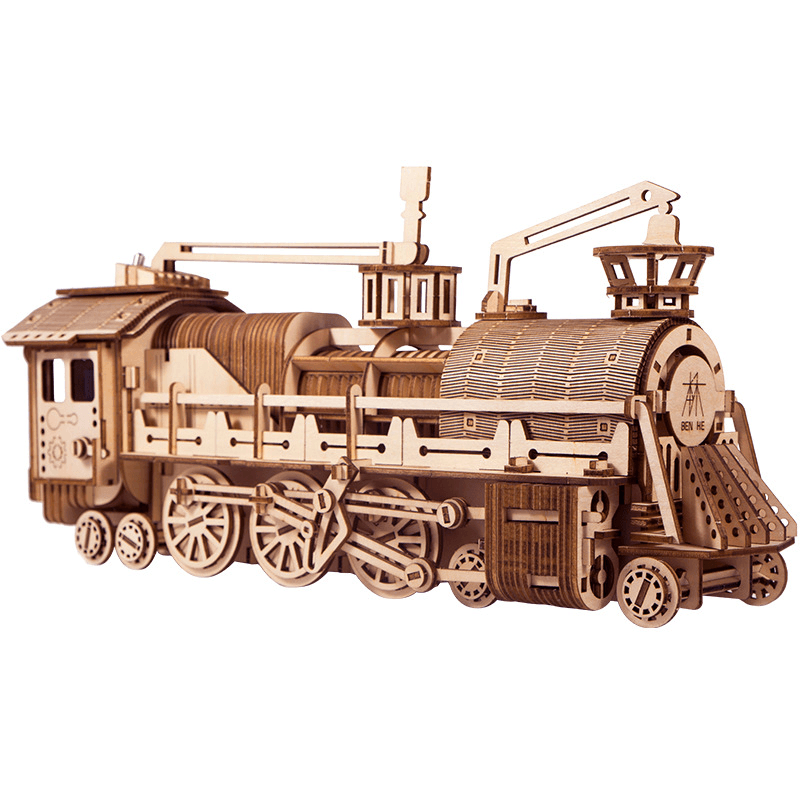 Three-Dimensional Puzzle Wooden Steam Train Model - MRSLM