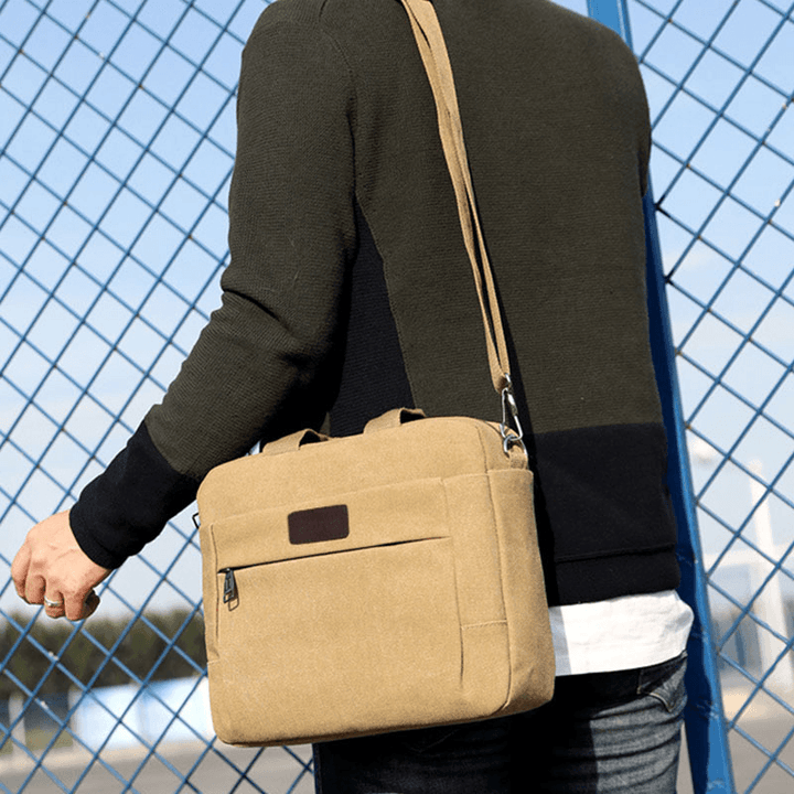 Men Canvas Shoulder Bag Crossbody Bag Handbag Business Bag - MRSLM