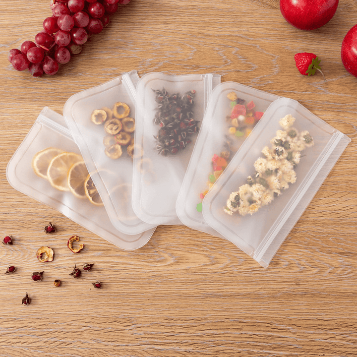 10Pcs Multifunction Home Reusable Silicone Food Storage Bags Food Grade Preservation Freezer Bags Ziplock Leakproof Fruits Vegetable Bag Kitchen Organizer Vacuum Sealing Bag - MRSLM