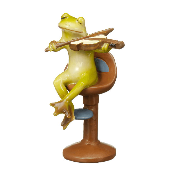 Cute Frog Statue Figurine Home Office Desk Ornament Garden Bonsai Decor Gift - MRSLM