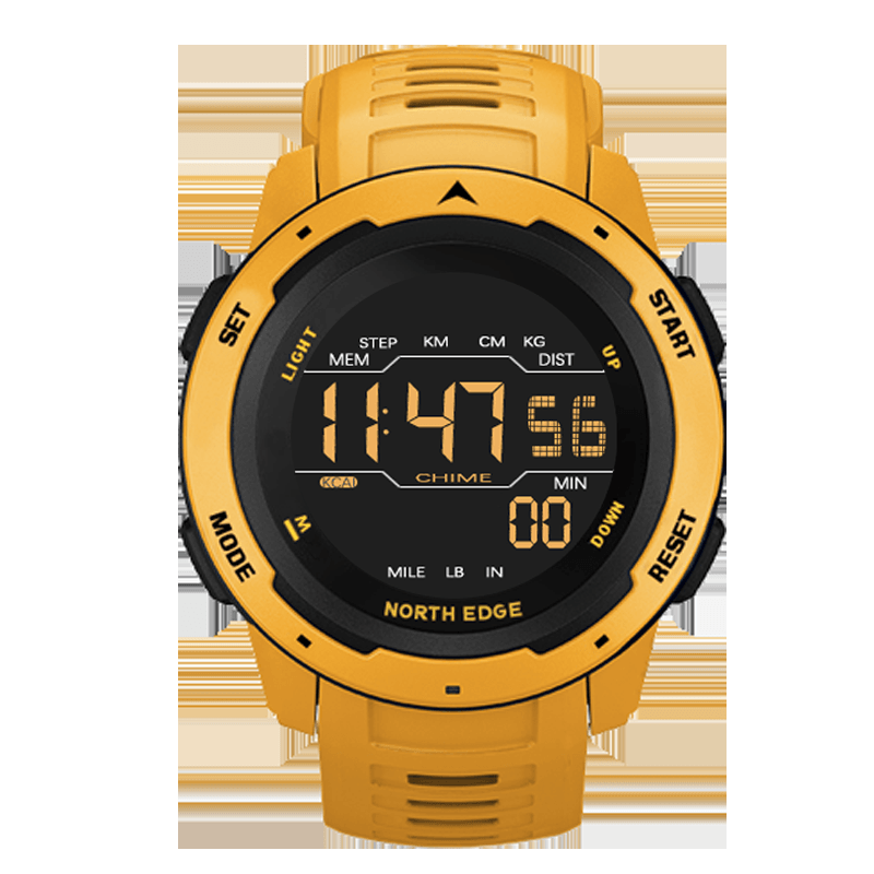 NORTH EDGE Mars Alarm Pedometer Countdown Sport Watch 50M Waterproof FSTN Screen Digital Watch - MRSLM