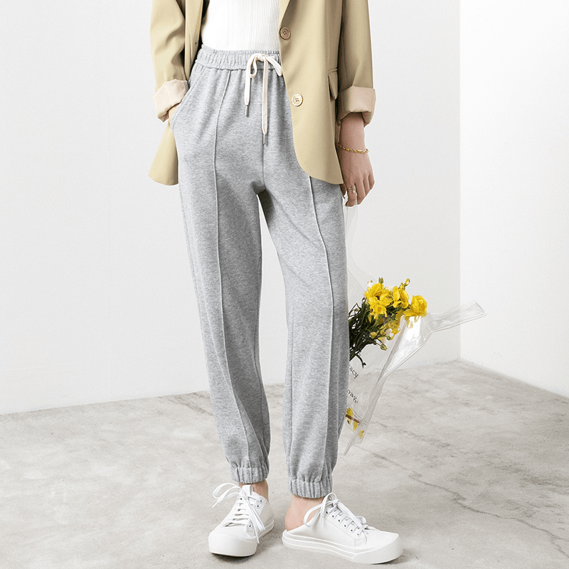 Roco Thin Grey Loose Legged Pants Women''S 2021 Summer High Street Fashion Thin New Pants - MRSLM