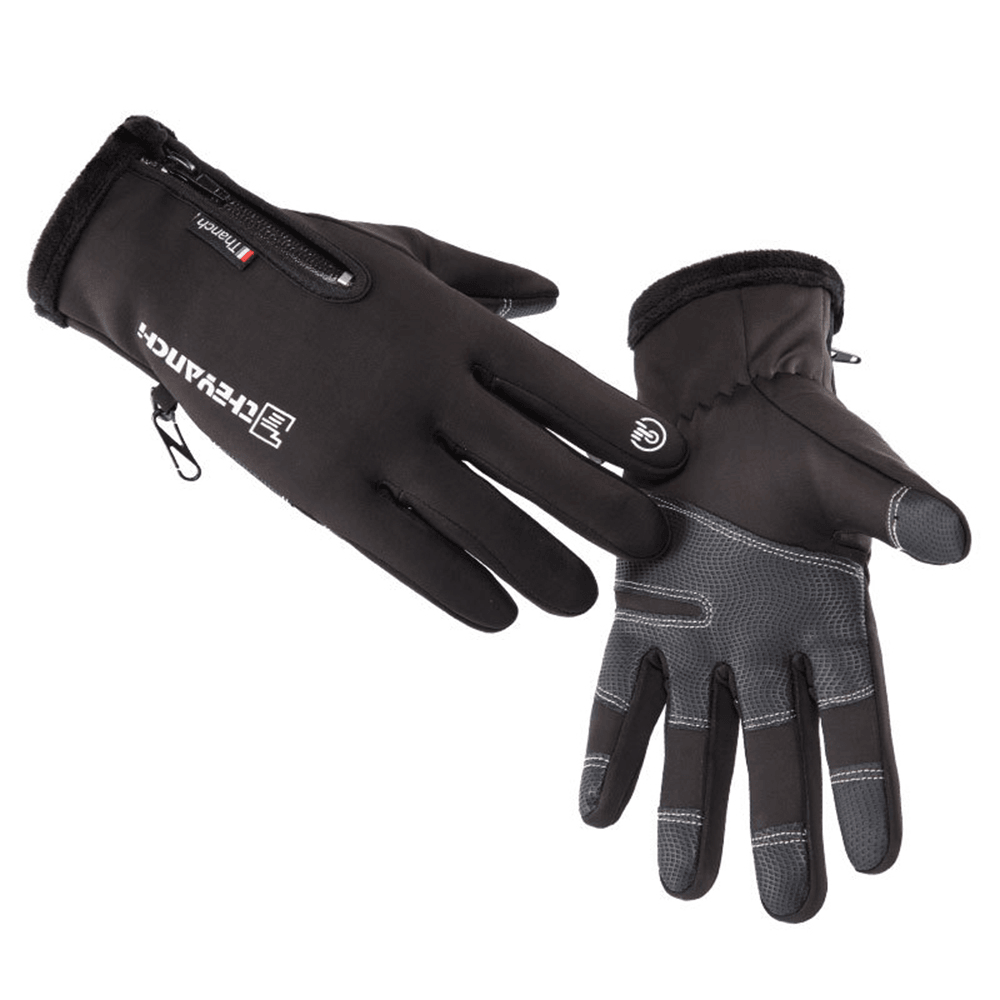 Unisex Waterproof Cycling Gloves plus Velvet Warm Fitness Motorcycle Glove - MRSLM