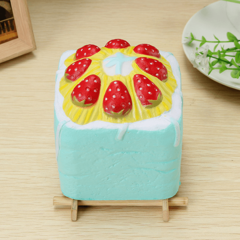 Vlampo Squishy Jumbo Strawberry Cup Cake Cube Licensed Slow Rising with Packaging - MRSLM