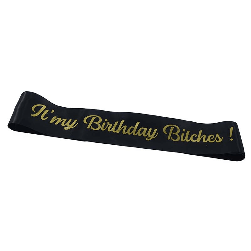 Birthday Party Shoulder Strap Single Layer Bronzing Shoulder Strap Etiquette Strap - MRSLM