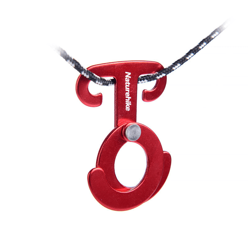 Naturehike NH15A006-K 4Pcs Aluminum Hanging Hook T Shape Folding Clasp Buckle Tent Rope Accessories - MRSLM