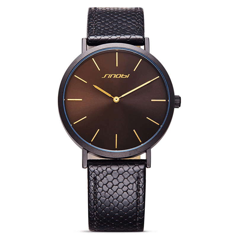 SINOBI 9691 Women Watch Simple PU Leather Strap Luxury Brand Ladies Quartz Wrist Watch - MRSLM