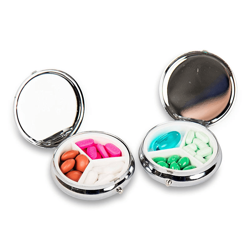 Honana HN-PB007 Portable Pocket Pill Case 3 Compartments Medicine Box round Pill Organizer - MRSLM