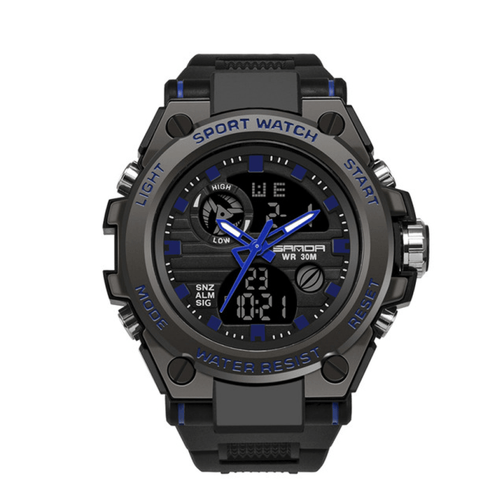 SANDA 739 Multifunction Outdoor Dual Display Watch Calendar LED Display Sport Men Digital Watch - MRSLM