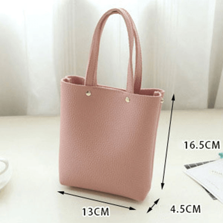 Women PU Leather Candy Color Small Handbag Phone Bag Shoulder Bag Crossbody Bag - MRSLM