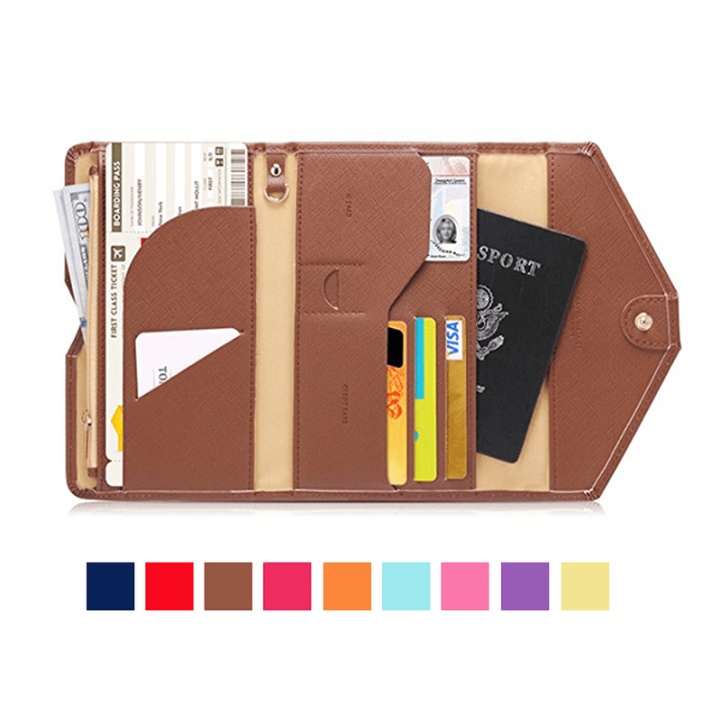 Honana HN-PB2 9 Colors Fashion Leather Travel Passport Holder Credit Card Tickets Organizer - MRSLM