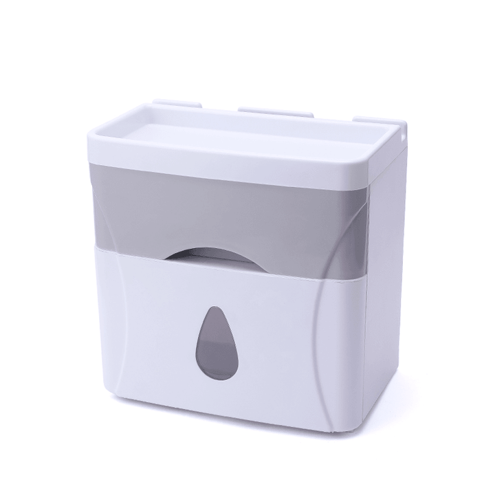 Wall Mounted Press Open Waterproof Double-Deck Paper Rolled Toilet Tissue Box - MRSLM