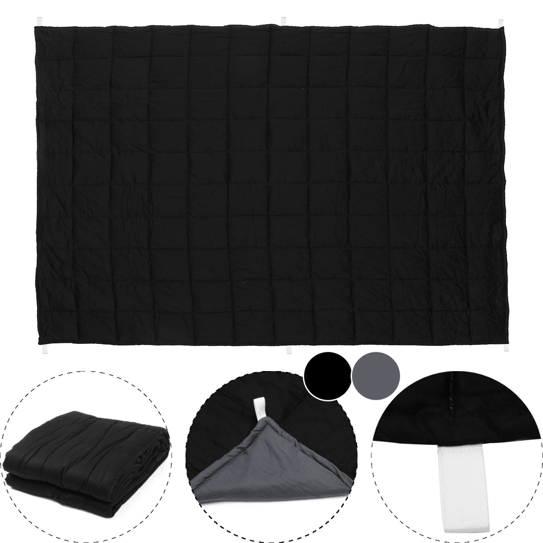 120X180Cm Black Grey Weighted Blanket Cotton 7/9/11.5Kg Heavy Sensory Relax Blankets - MRSLM