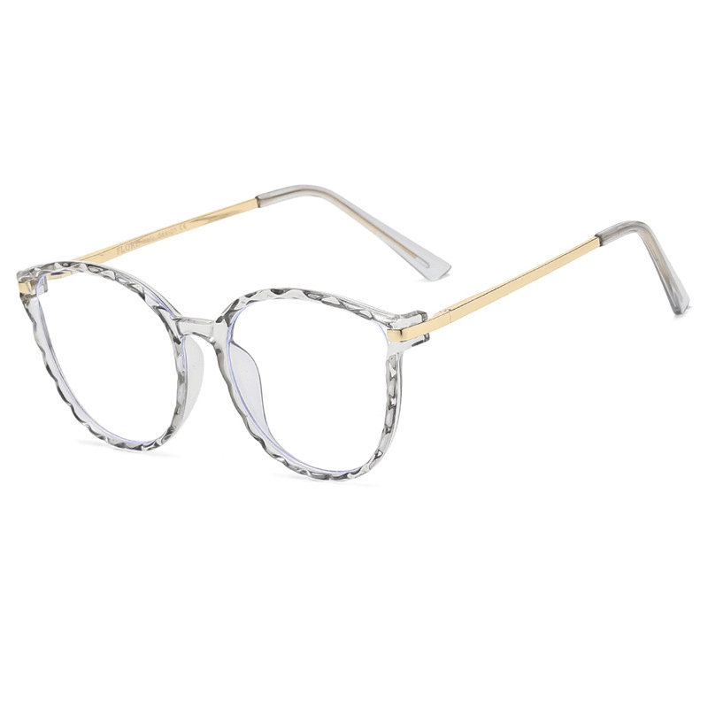 TR90 Anti-Blue Glasses round Frame Metal Legs Men and Women Can Wear Myopia - MRSLM