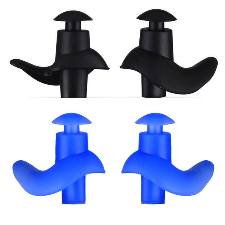 1 Pair Swimming Earplugs Waterproof Reusable Silicone Ear Plugs Showering Bathing Surfing Snorkeling for Adults - MRSLM