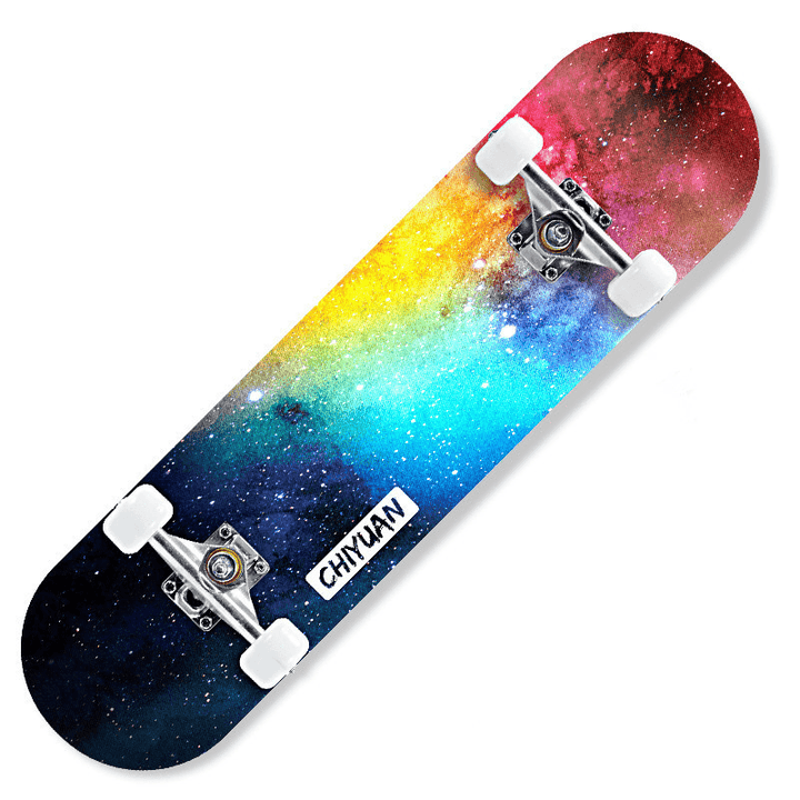 80X21Cm Double Kick Skateboard for Beginner＆Professional 3A Grade 7 Layers Maple with Non-Slip Emery Board Surface - MRSLM