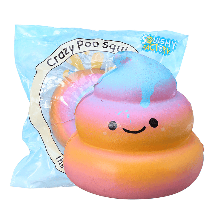 Ranbow Squishy Poo Soft Toy Slow Rising Phone Pendant with Packing - MRSLM