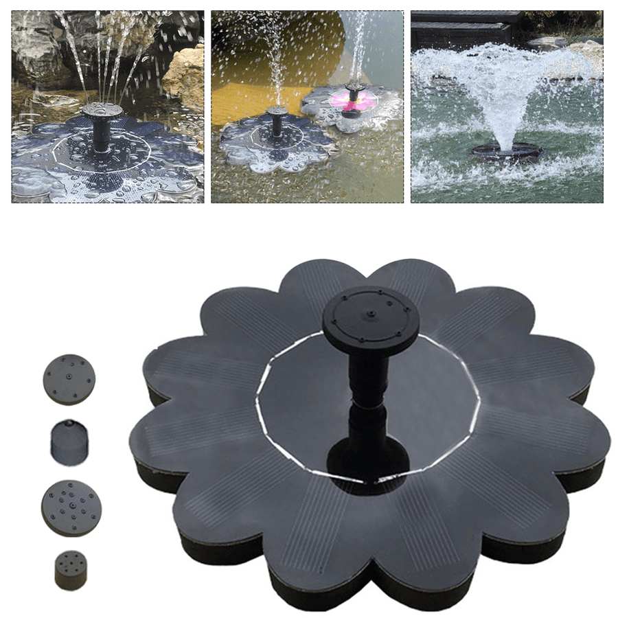 Solar Powered Fountain Water Pump Bird Bath Floating Garden Pond Pool Fish Tanks for Garden Sprinklers - MRSLM