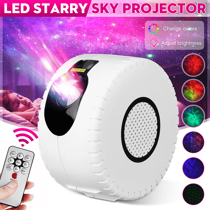 LED Starry Night Sky Galaxy Projector Lamp 3D Ocean Wave Star Light Room Decor - MRSLM