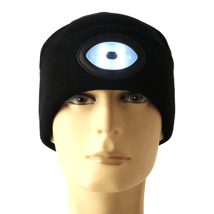 Sports Running 6 LED Beanie Knit Hat Rechargeable Cap Light Camping Climbing Lamp - MRSLM