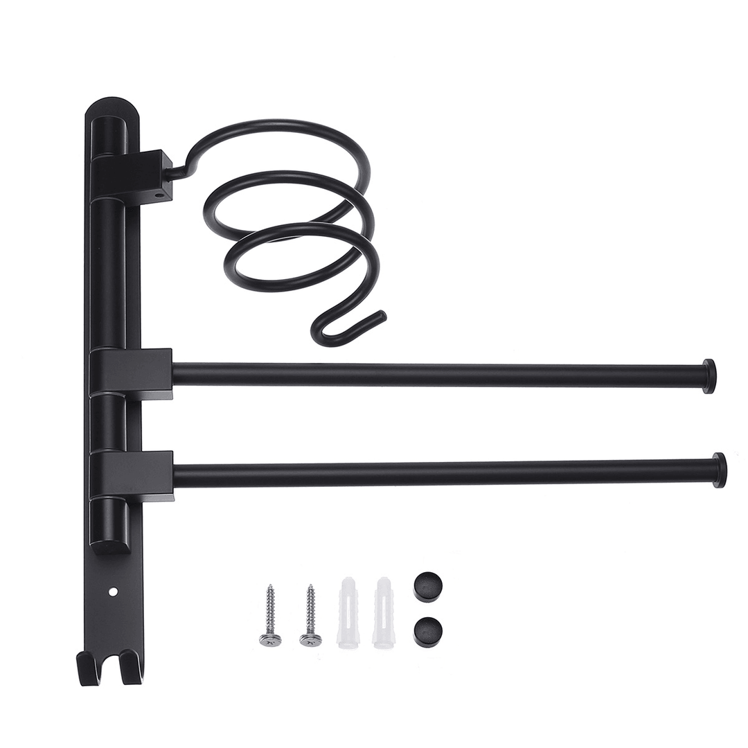 2/3-Arm Bath Towel Rod Rack Holder Wall Mounted Organizer Bathroom Kitchen Storage Rack - MRSLM