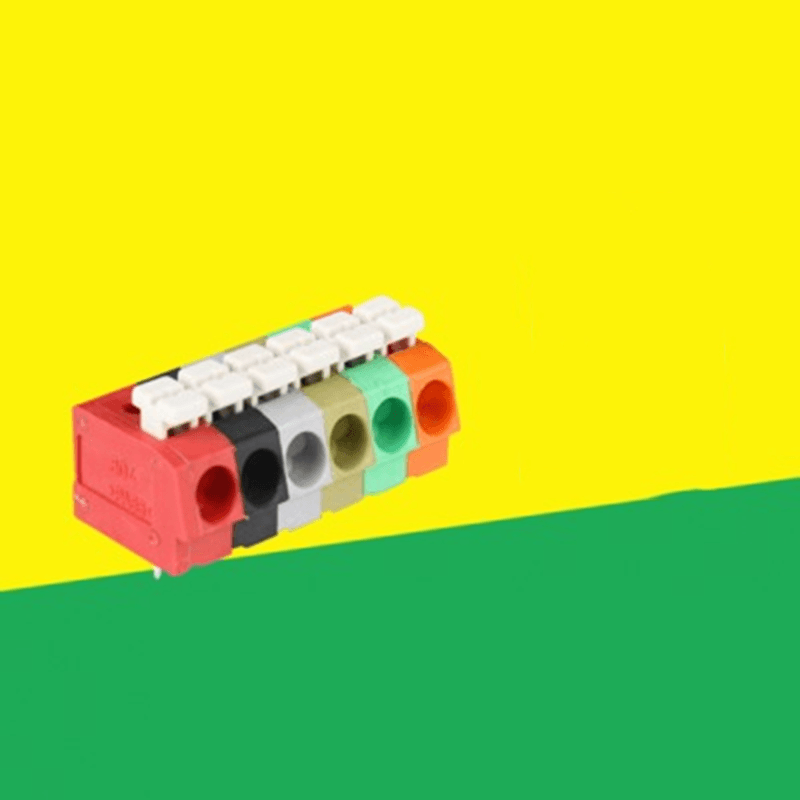 10PCS BEST 6 Pin Plug-In Brass Wire Connector Terminals LED Flame Retardant Terminal Block Connector - MRSLM