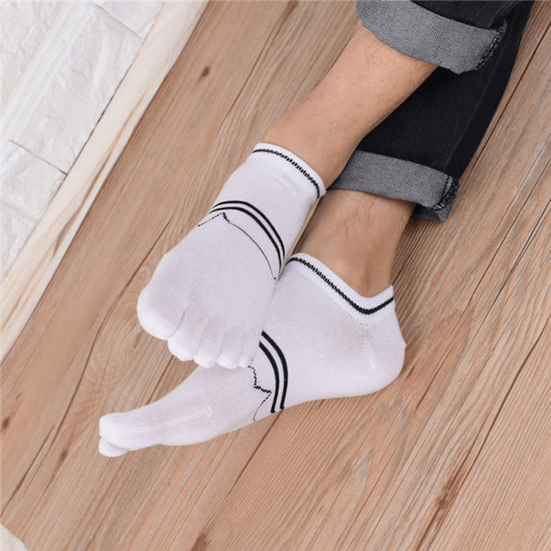 Men Cotton Deodorant Sweat Five Toe Socks - MRSLM