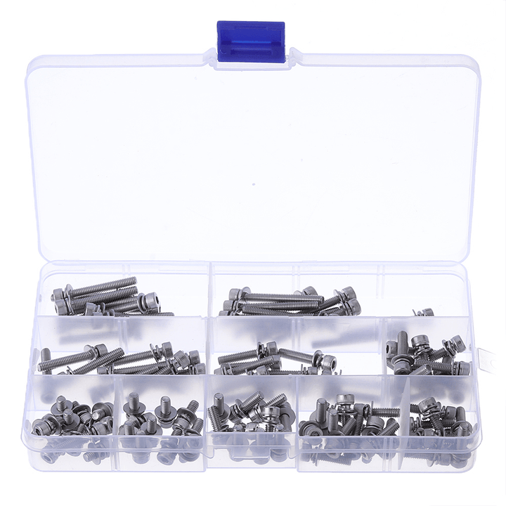 88Pcs M5 Hex Socket Knurled Cap Head Screw 304 Stainless Steel Bolt Assortment Set - MRSLM