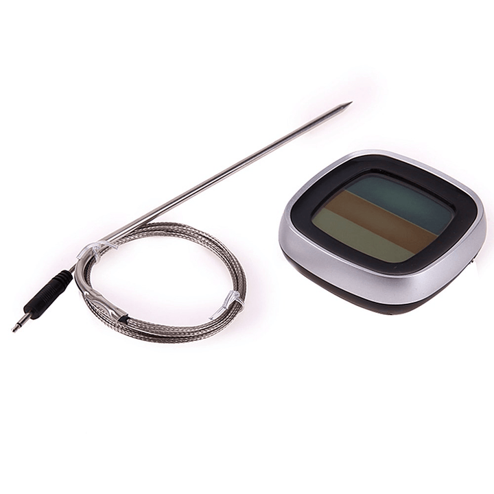 TS-S62 Digital Meat Thermometer Oven Colorful Touchscreen Instant Read Probe Kitchen BBQ Cooking Thermometer with Timer Alert Function - MRSLM