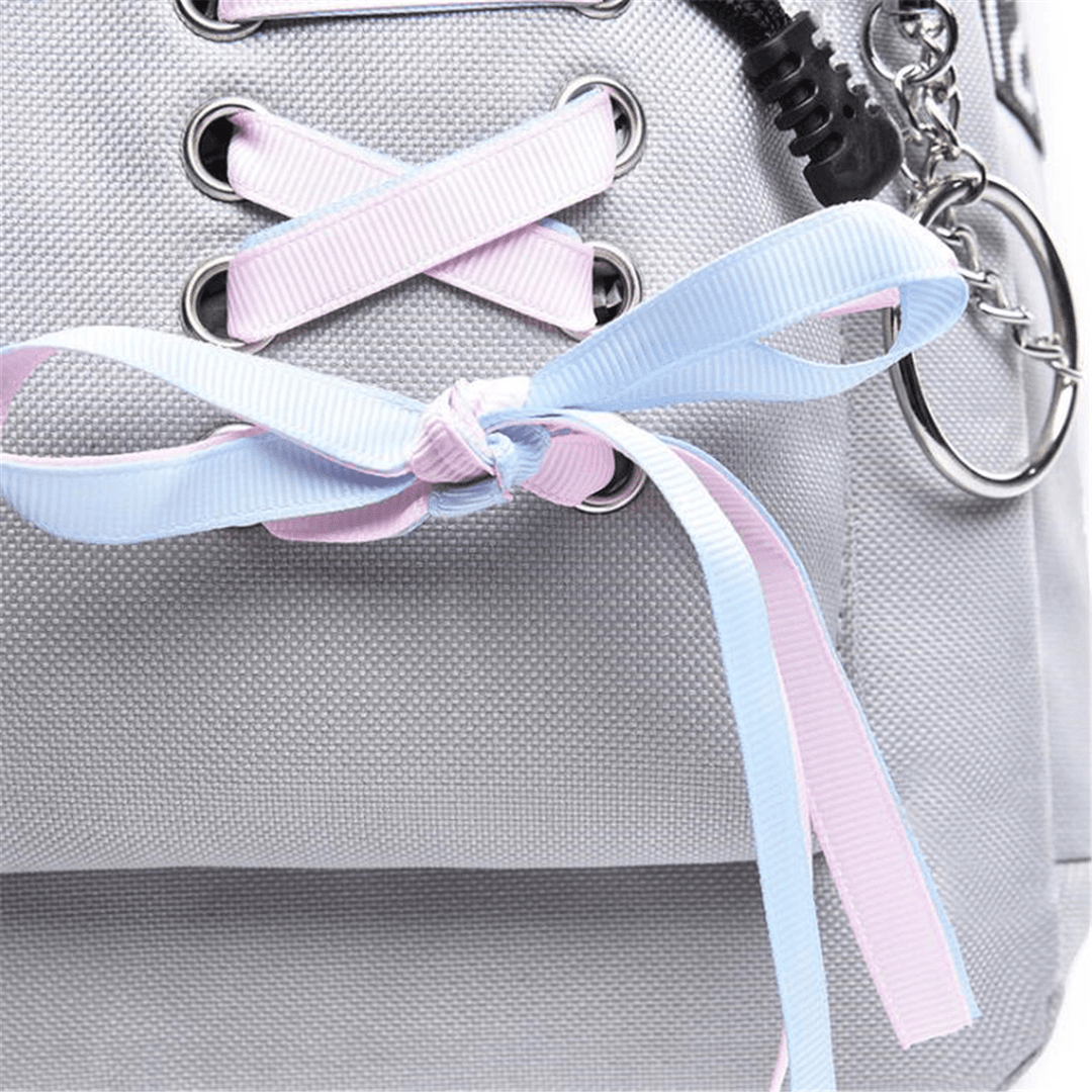 17L Outdoor Travel Backpack Waterproof Nylon School Rucksack Girls Women Bag with Headphone Jack - MRSLM