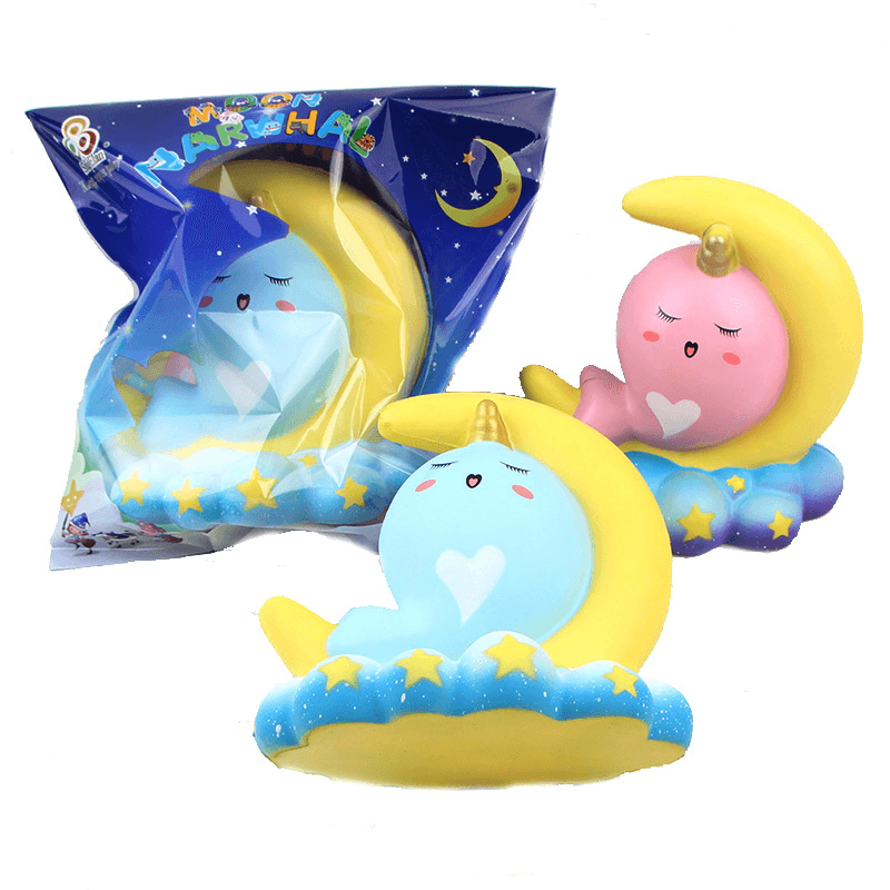 Sanqi Elan 16CM Animal Squishy Unicorn Moon Narwhale Slow Rebound with Packaging Gift Collection - MRSLM