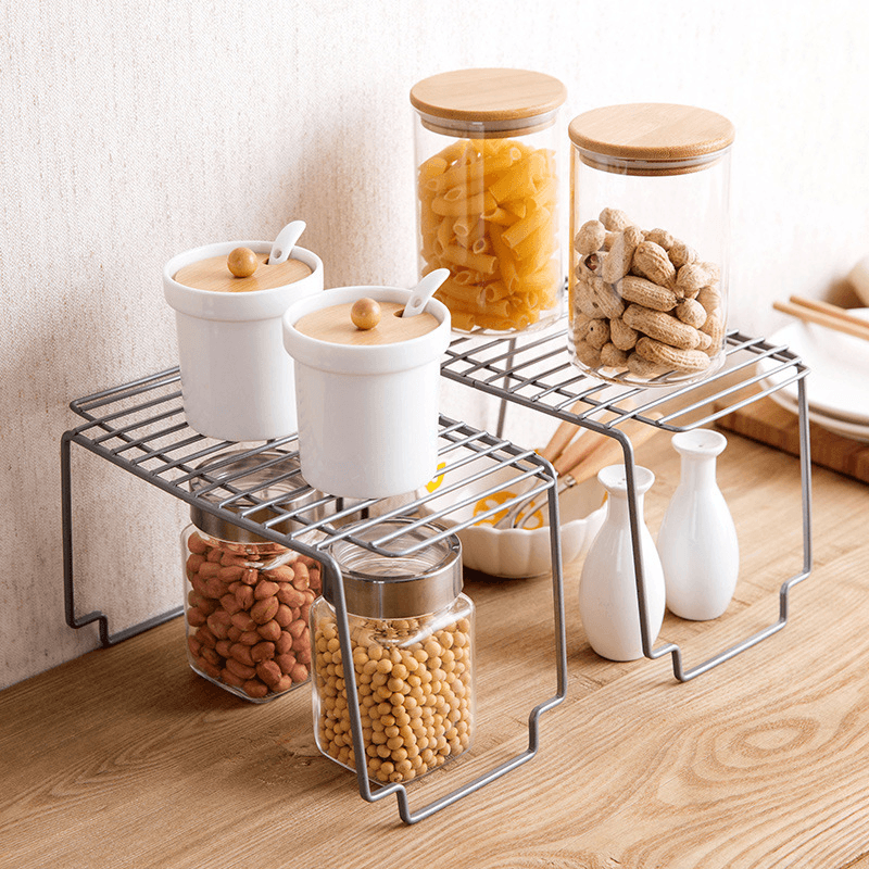 Kitchen Storage Rack Metal Cupboard Storage Shelf Non-Skid Spice Rack - MRSLM